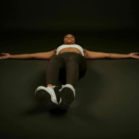Lying twist: knees sweep, shoulders down